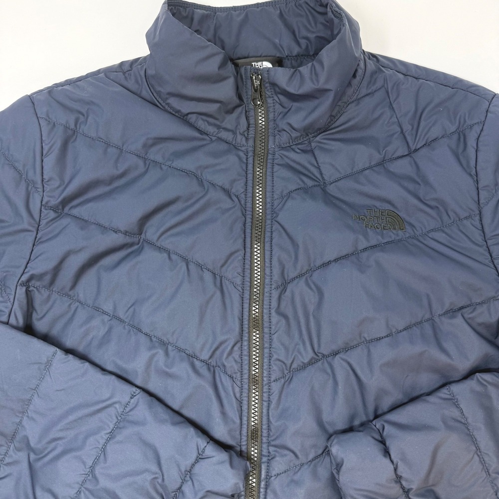 The North Face Womens XL Tamburello Puffer Jacket Blue Quilted Full Zip FLAW